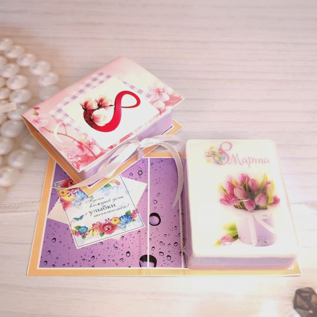 Мыло-открытка к 8 Марта V3