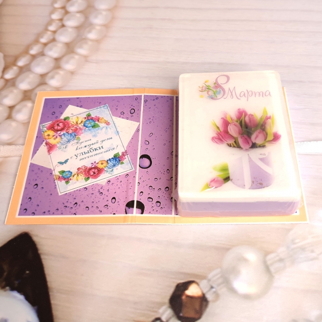 Мыло-открытка к 8 Марта V3