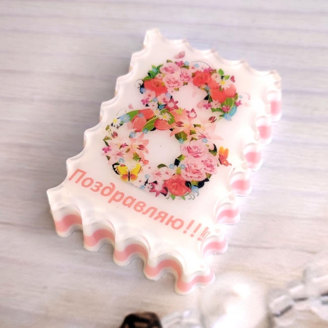 Нежная открытка из мыла 8 марта