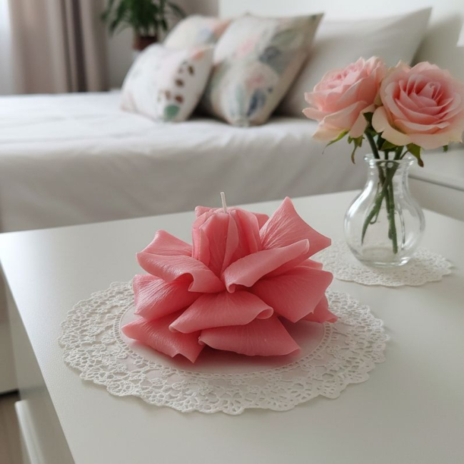 Свеча-цветок французская роза