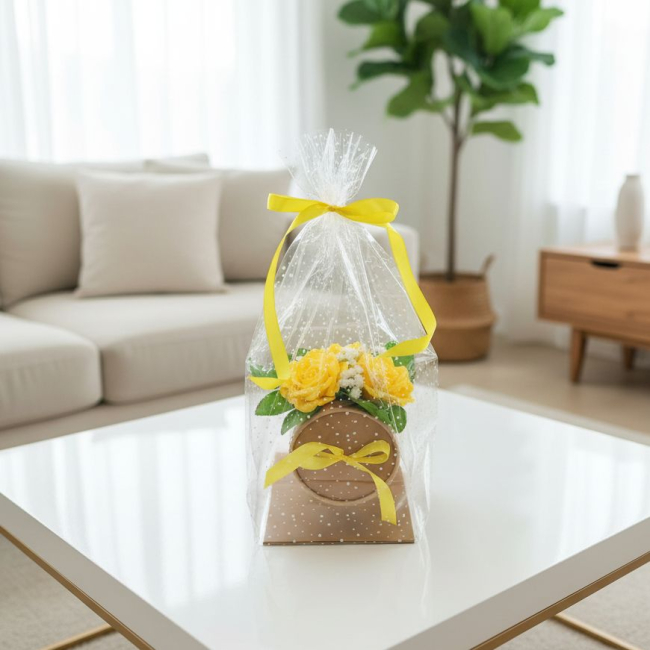 Мыльный букет жёлтых роз