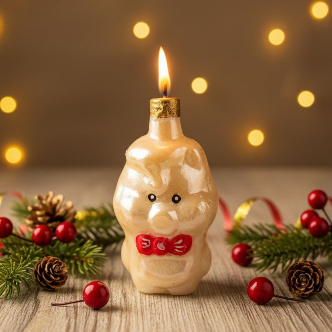 Поросёнок новогодняя свеча