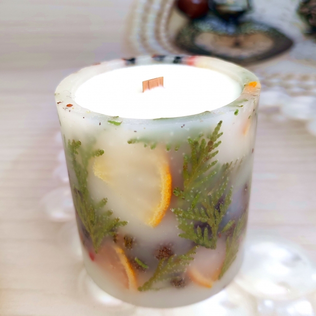 Ароматическая ботаническая свеча Рождественская ночь