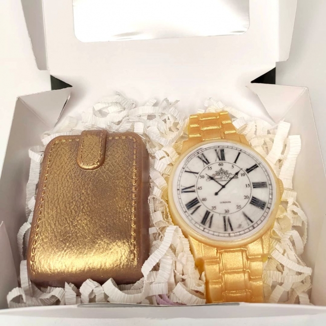 Портмоне и часы из мыла