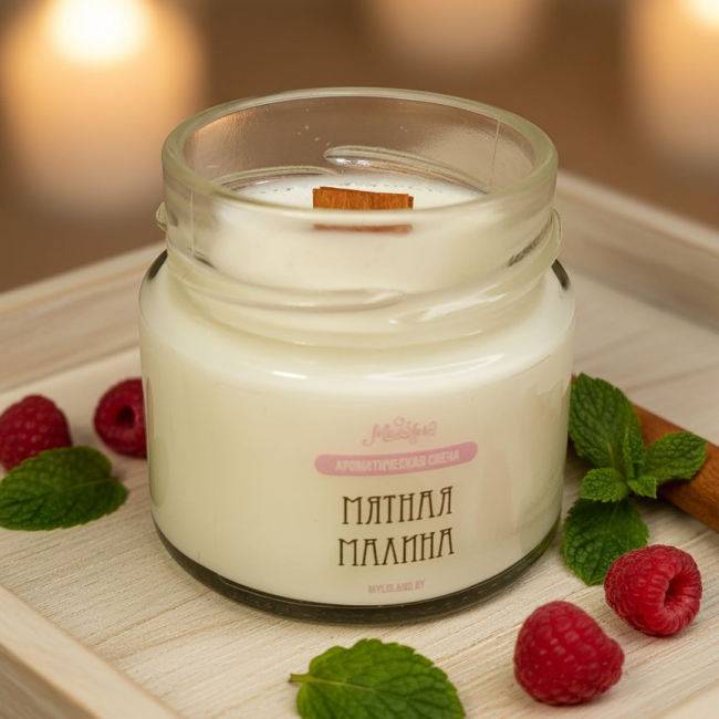 ароматическая свеча мятная малина