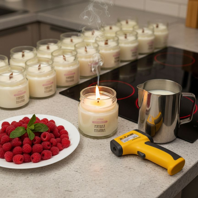 свечи с малиной и мятой