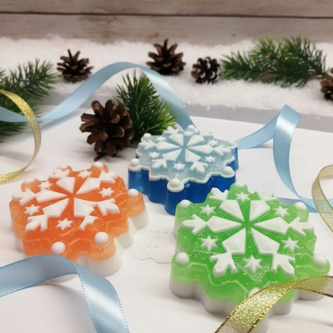 Снежинки из мыла