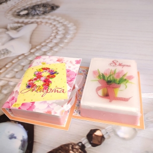 Мыло-открытка к 8 Марта V2