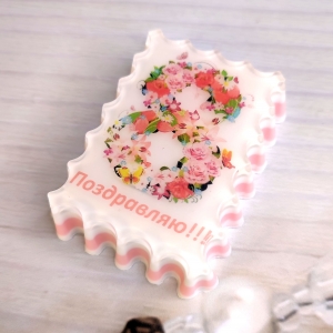 Нежная открытка из мыла 8 марта
