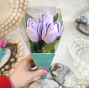 Тюльпаны из мыла - упаковка в конус