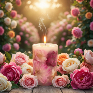 Пион и розы