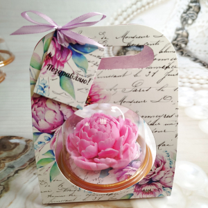 Сумочка-открытка с пионом