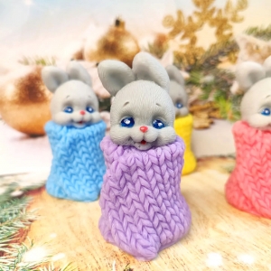 мыльный зайчонок в пледе