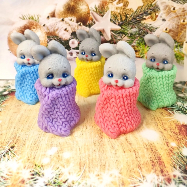 зайка в пледе из мыла